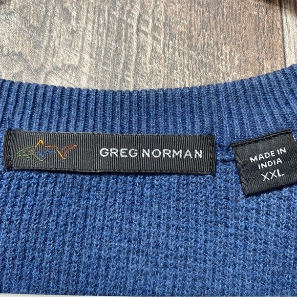 Greg Norman-Blue 100% Cotton Crewneck Sweater- Sz. XXL - Picture 5 of 5